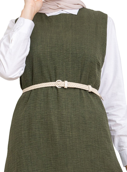 Cedar Linen Sleeveless Dress - Khotwh